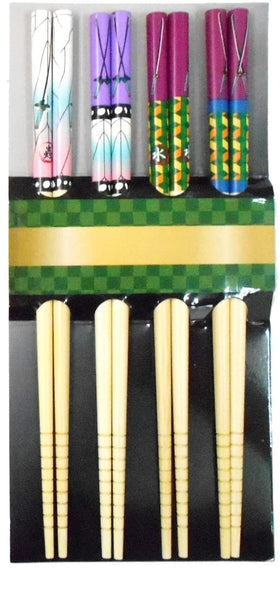 Demon Slayer Wooden Bamboo Japanese Chopsticks (set of 4) - Kimetsu no Yaiba - C Type